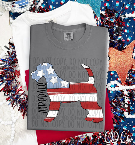 Patriotic Dog Black Text 1 of 7 DTF