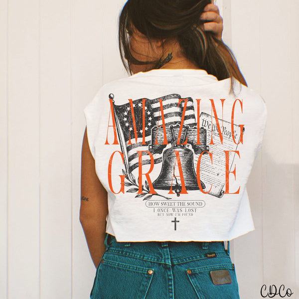 Amazing Grace Flag Bell We the People 10493 DTF - Chase Design Co.