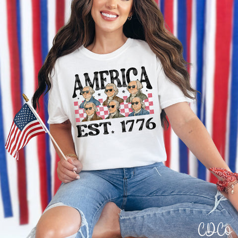 America Presidents Est 1776 Distressed 5111 DTF