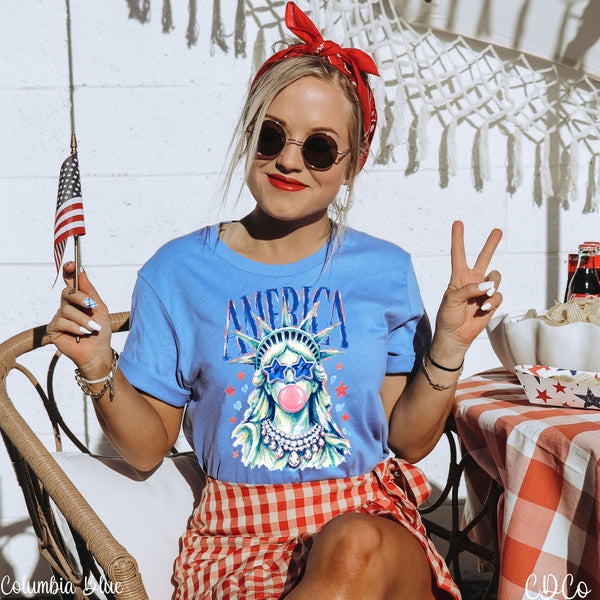 America Preppy Statue of Liberty Bubble 10719 DTF