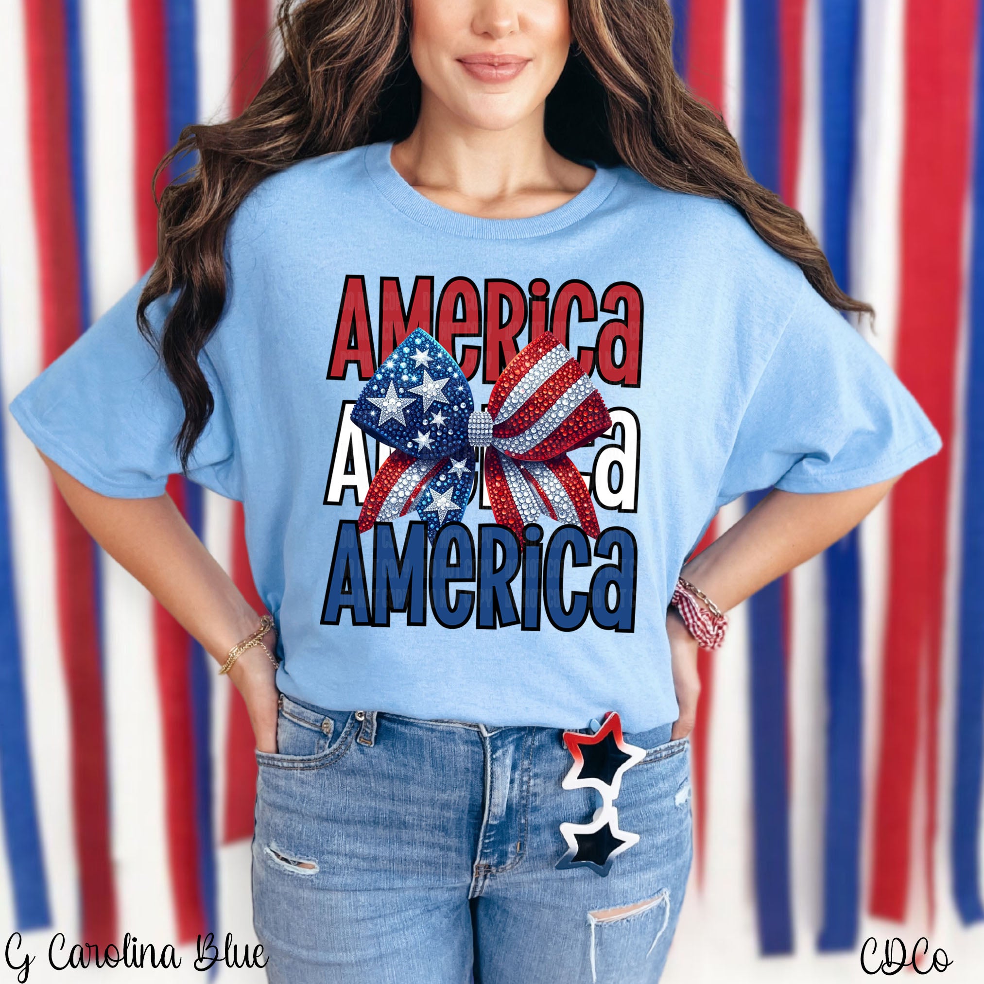 America Stack Faux Accent Bow 5076 DTF