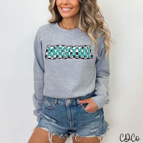 ANTISOCIAL Faux 3D DTF