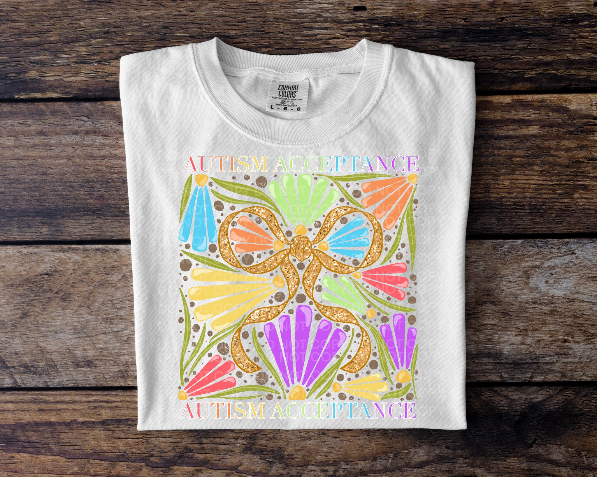 Autism Acceptence Bow Boho 4075 DTF