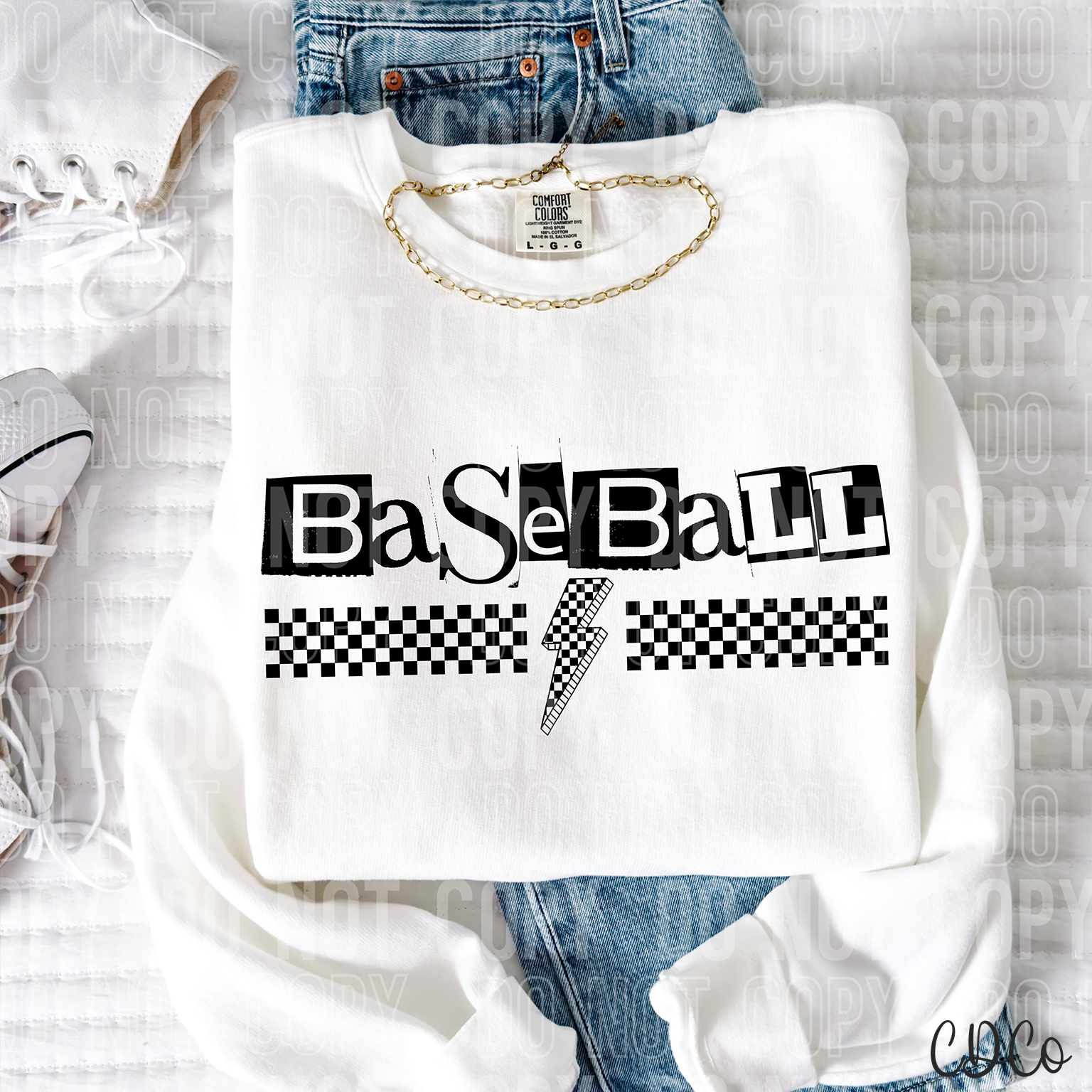 Baseball Checkered Bolt 6116 DTF