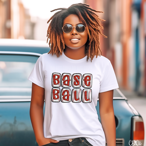 Baseball Faux Puff Laces DTF