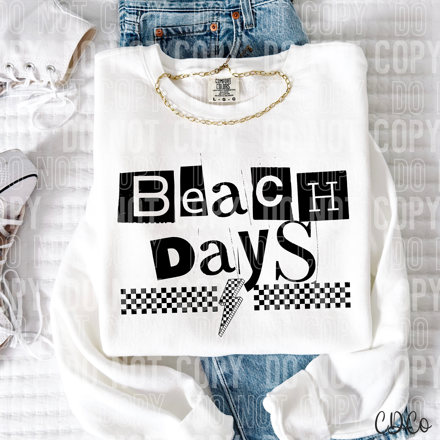 Beach Days Checkered Bolt 6108 DTF