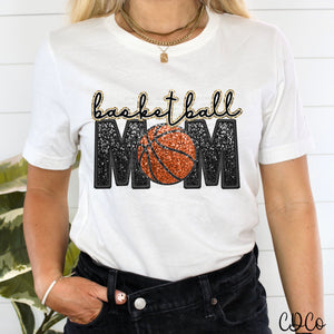 Basketball Mom Faux Sequin Embroidery DTF