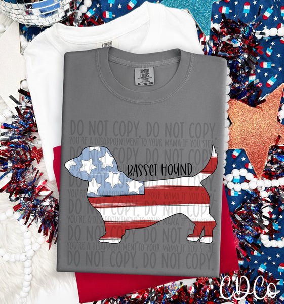Patriotic Dog Black Text 1 of 7 DTF