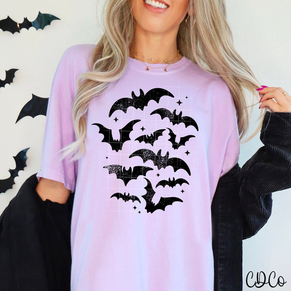 Grunge Flying Bats DTF