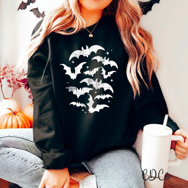 Grunge Flying Bats DTF
