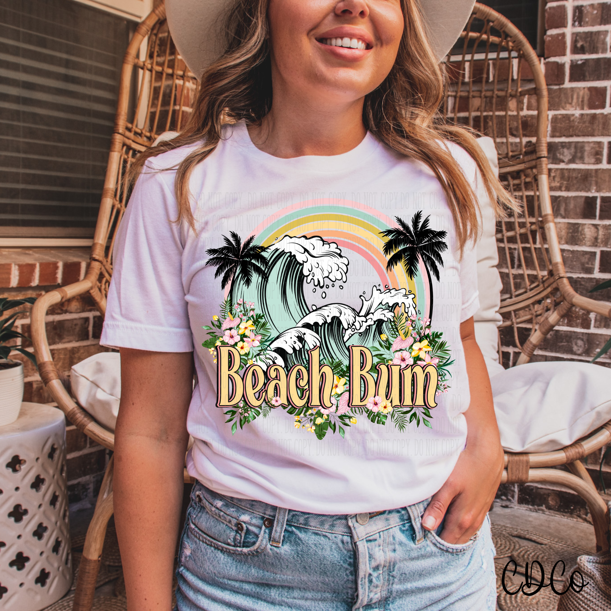 Beach Bum Floral Wave DTF