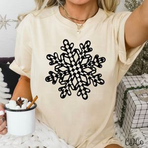 Black Checkered Single Snowflake DTF