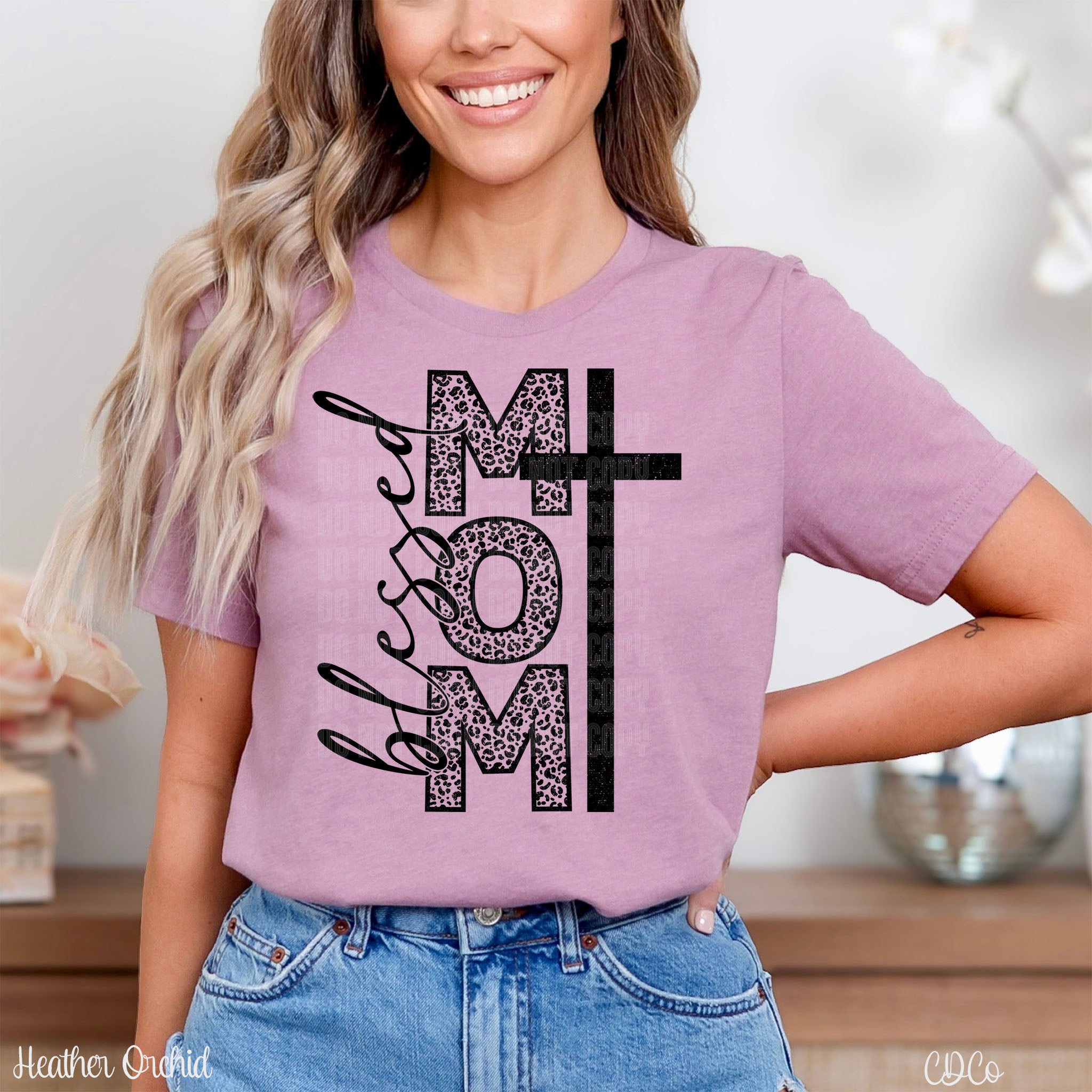 Blessed Mom Cross DTF