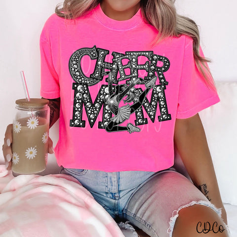 Faux Bling Cheer Mom Girl DTF