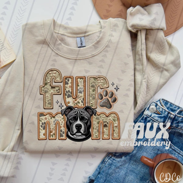 Fur Mom Faux Dog Embroidery DTF (2 of 6)