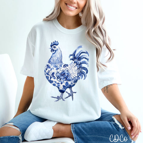 Blue Chino Rooster Chicken 5811 DTF