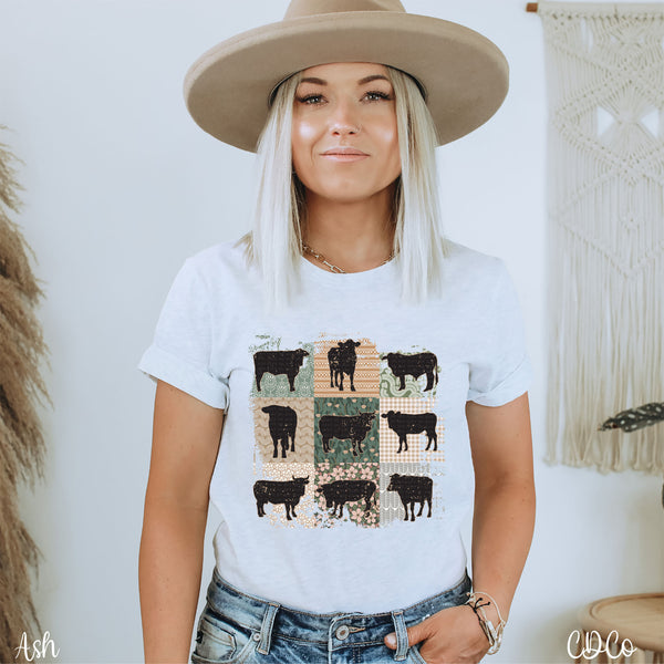 Boho Cows Grid DTF