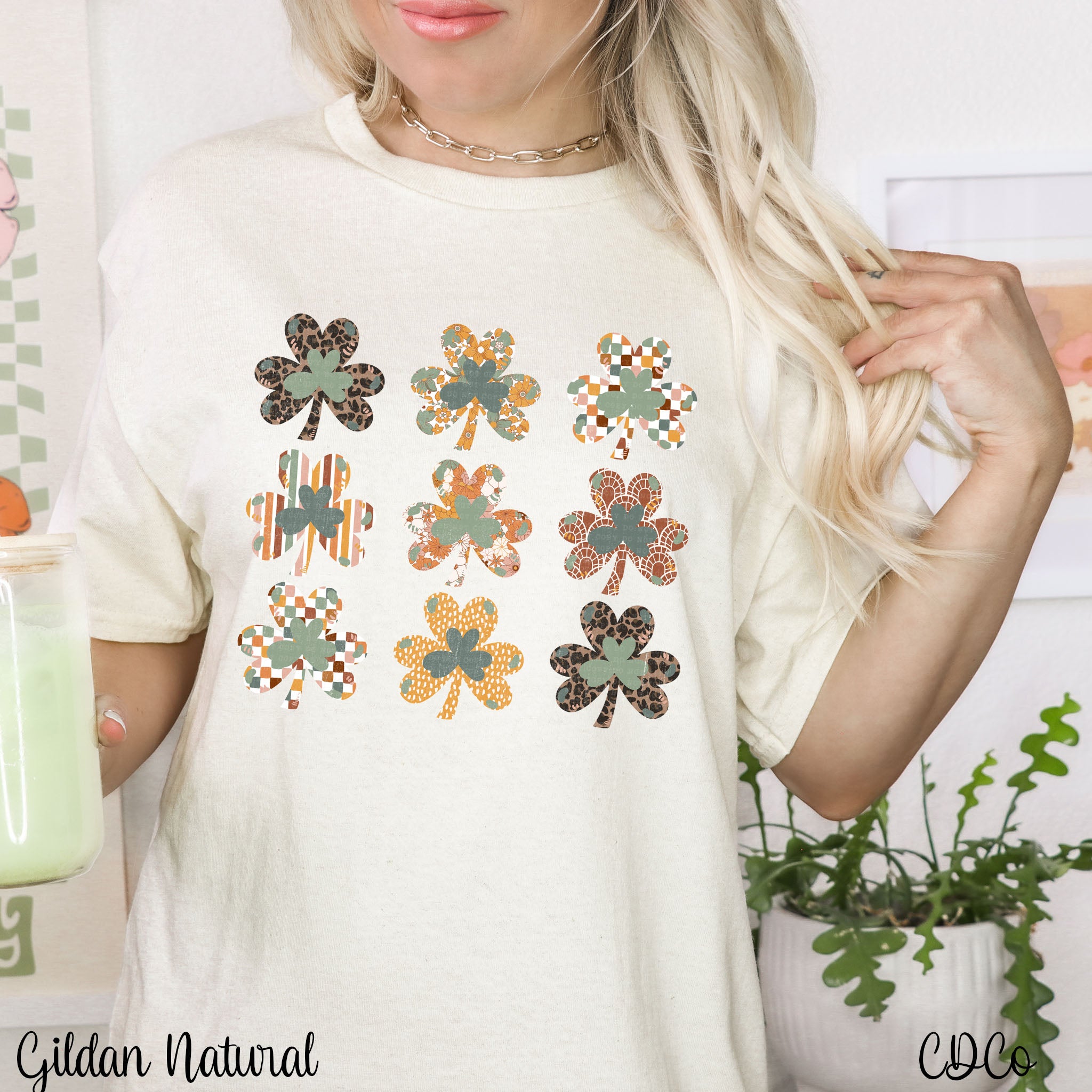 Boho Shamrock Grid DTF