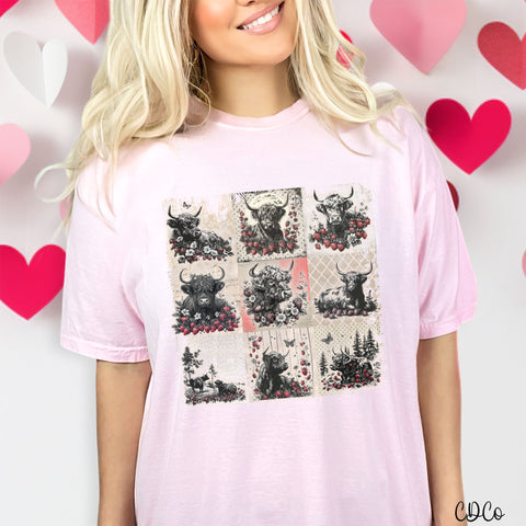 Boho Strawberry Highland DTF