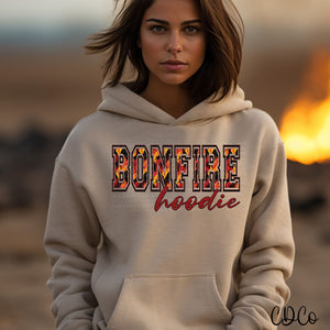 Bonfire Hoodie Faux Embroidery DTF