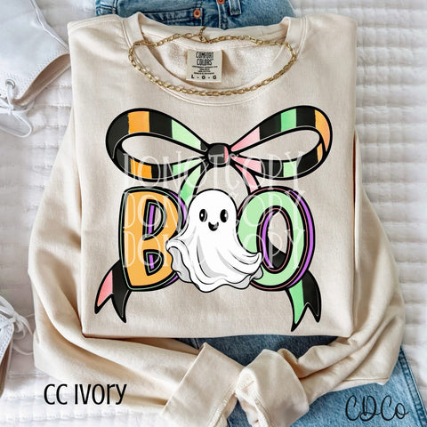 Boo Bow Orange Black - 7212 DTF