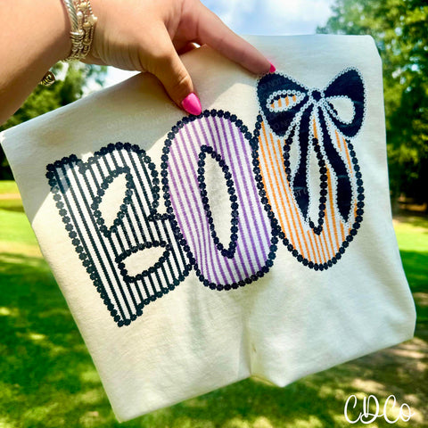 Boo Seersucker Bow 5865 DTF