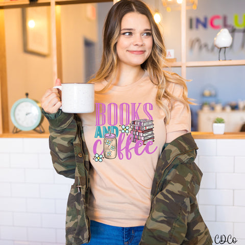 Books and Coffee DTF