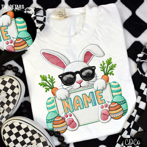 Boy Bunny Faux Personalized 2565 DTF