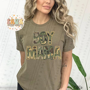 Camo Boy Mama Faux Embroidery DTF