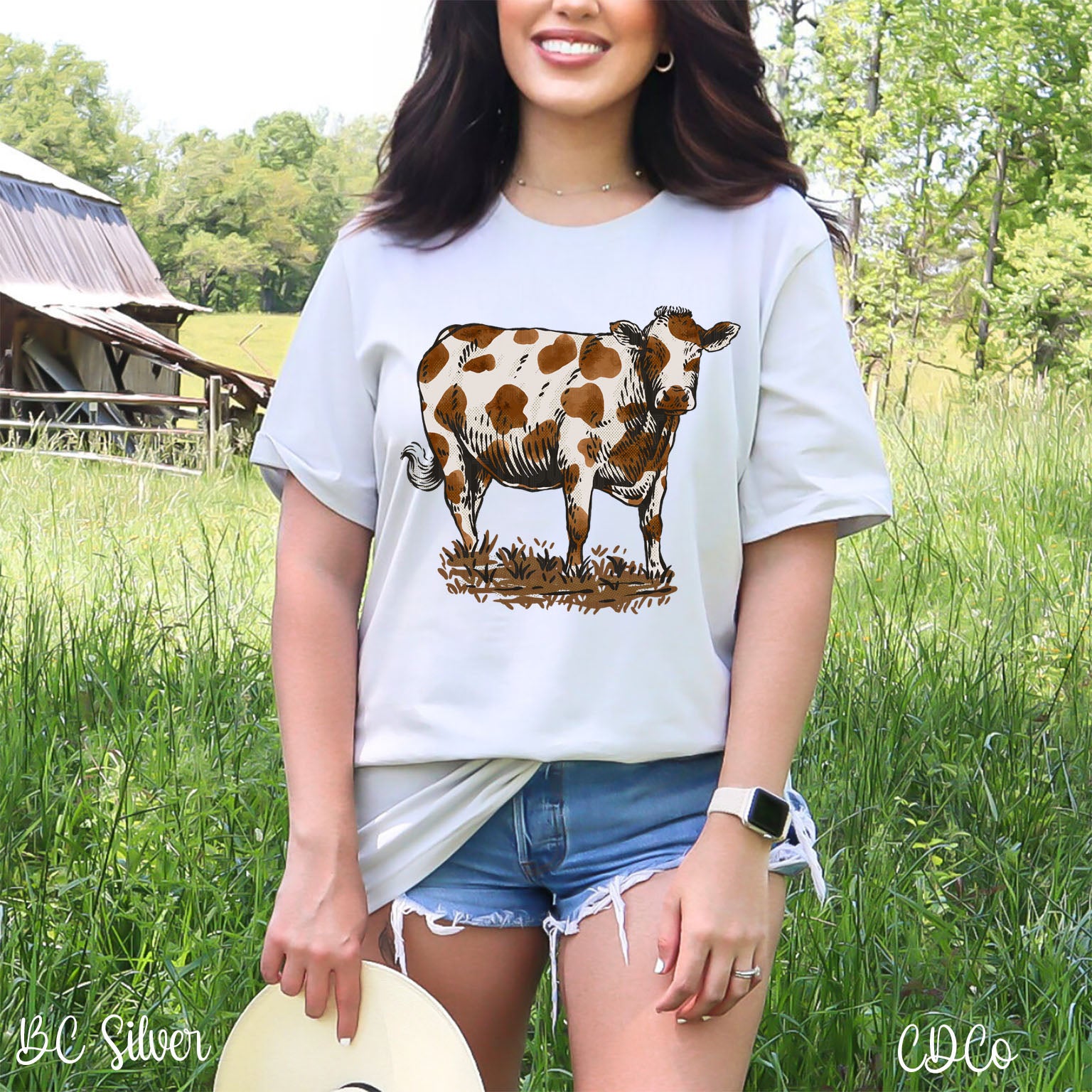 Brown Cream Cowprint Cow DTF