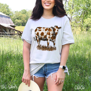 Brown Cream Cowprint Cow DTF