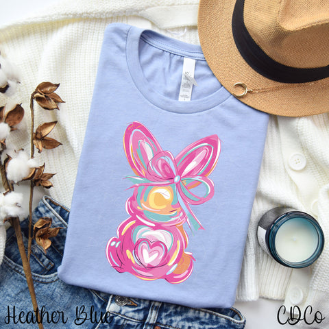 Brushstroke Easter Bunny w/Bow 2539 DTF