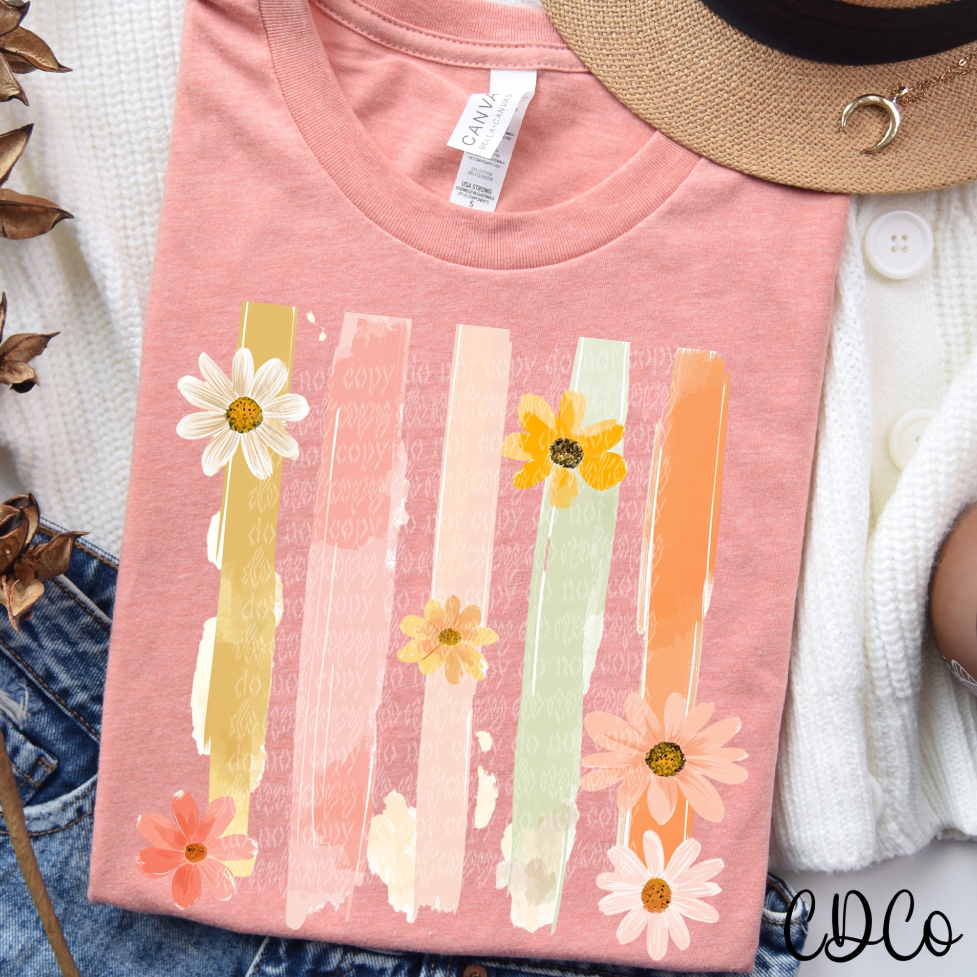 Brushstroke w/Flowers 2676 DTF