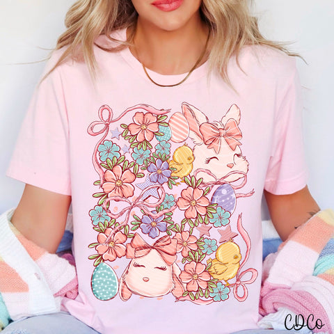 Bunnies Bows Chicks Eggs Collage 2751 DTF