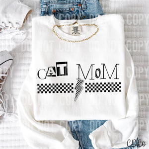 Cat Mom Checkered Bolt 3988 DTF