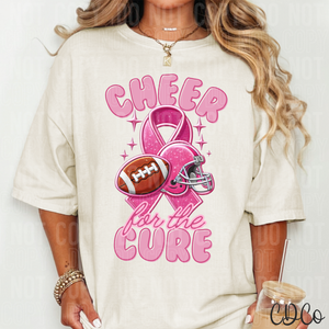 Cheer For The Cure Football BCA Faux Accents DTF