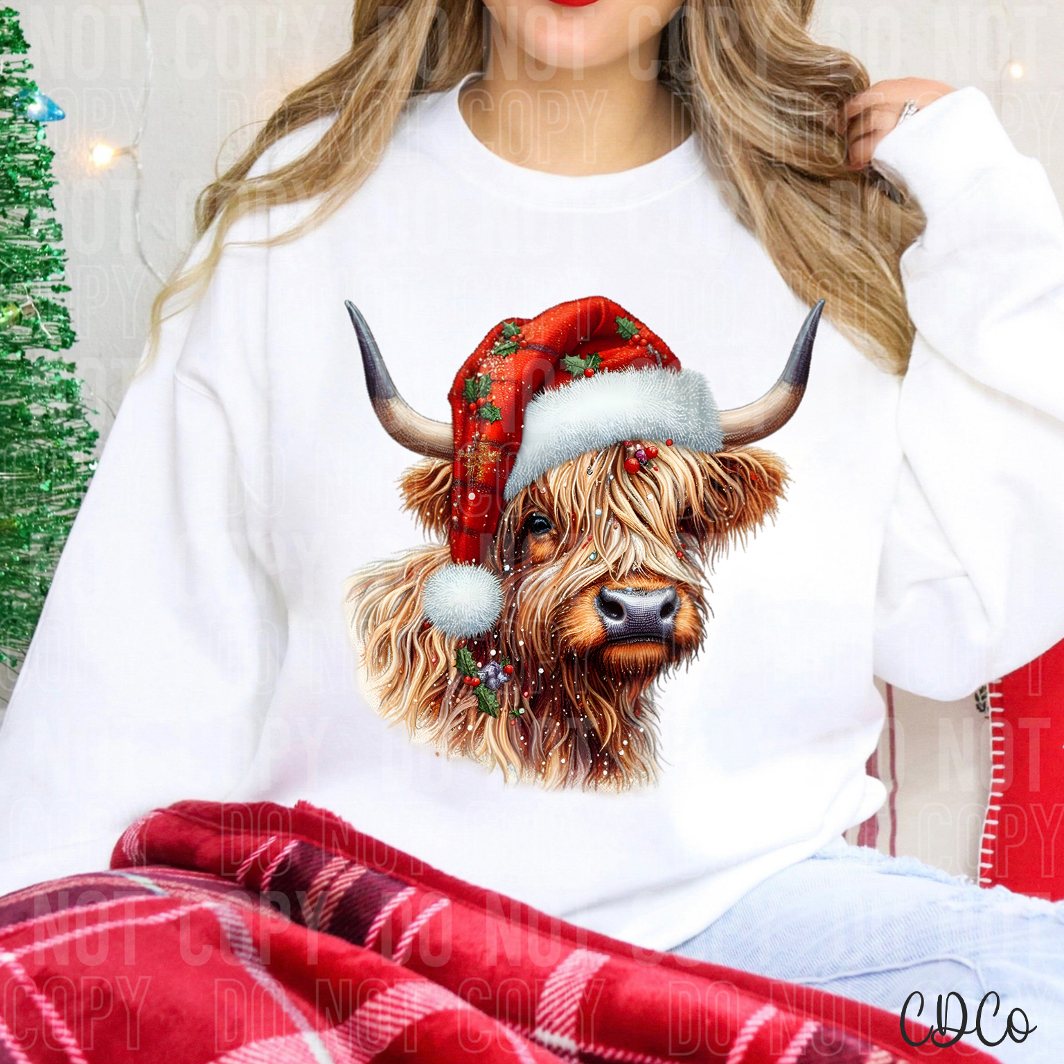 Christmas Highland Cow 2329 DTF