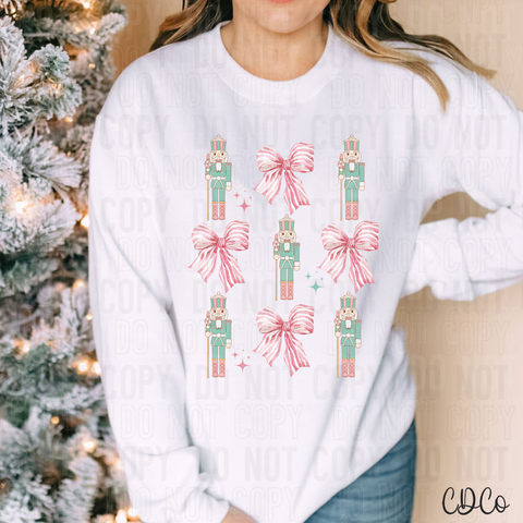 Coquette Bow Nutcracker Grid DTF