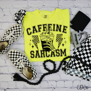 Caffeine and Sarcasm Black DTF