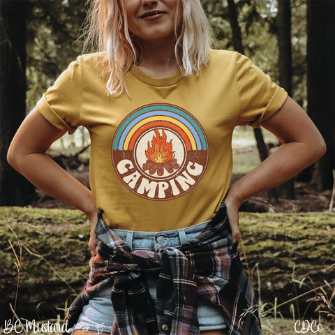 Camping Retro Round DTF
