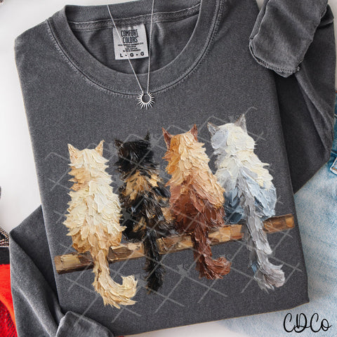 Painted Cats on Shelf 10092 DTF