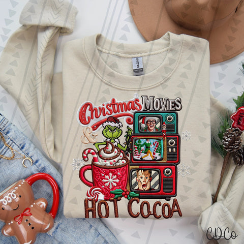 Characters Christmas Movies Hot Cocoa Faux Accents 2179 DTF