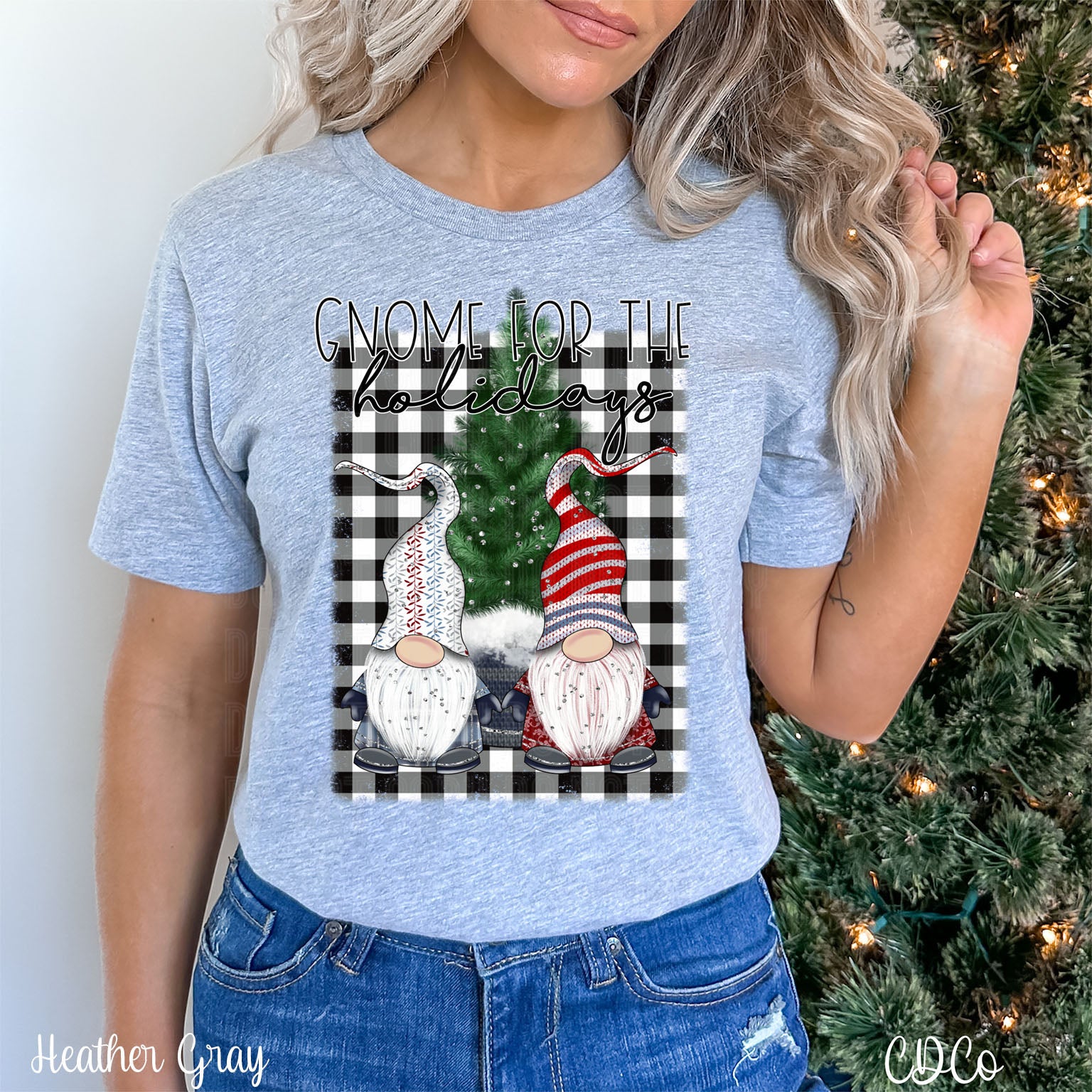 Checkered Gnome for the Holidays DTF