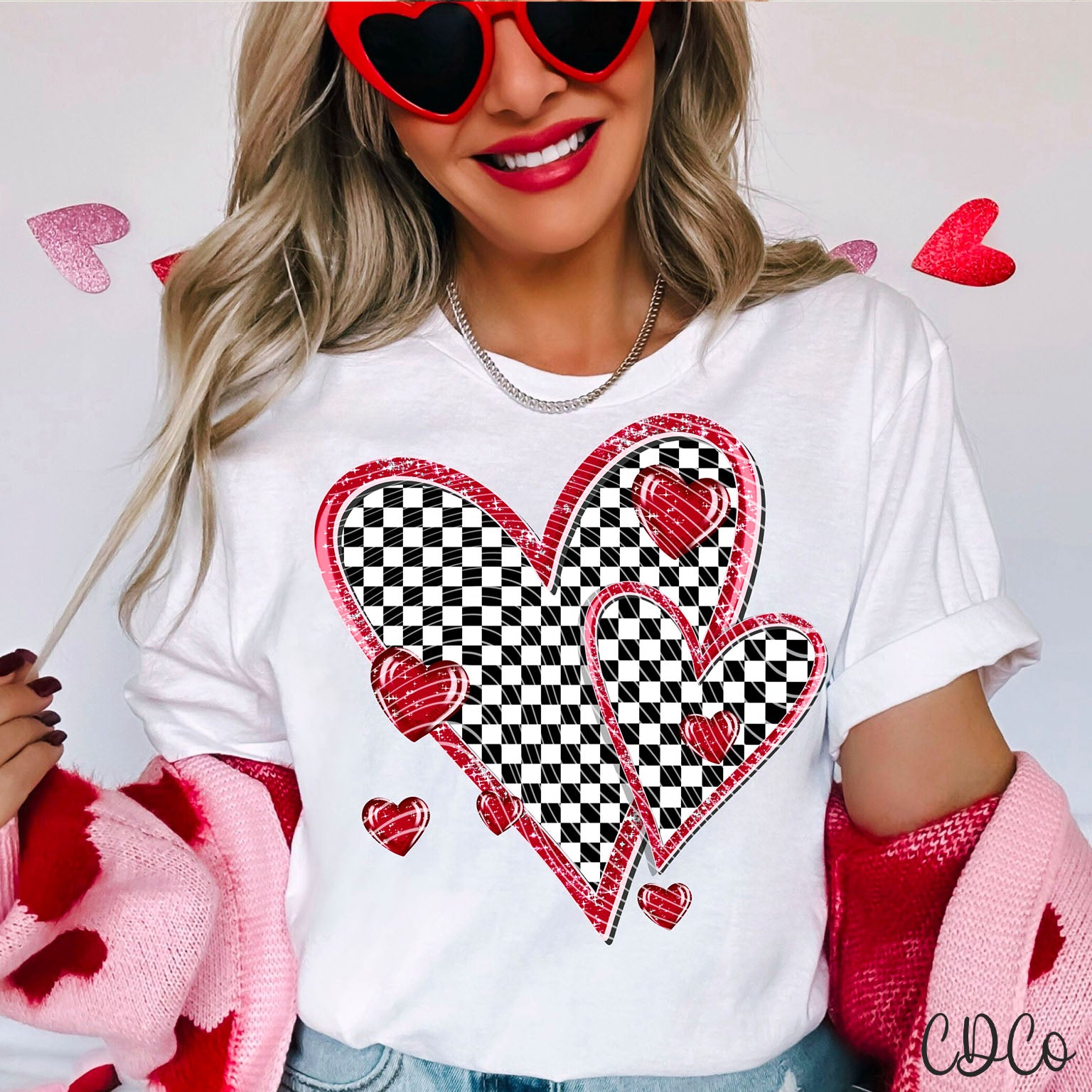Checker Heart 3507 DTF
