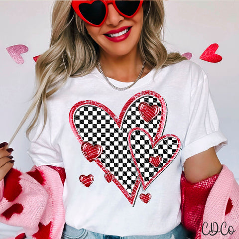 Checker Heart 3507 DTF