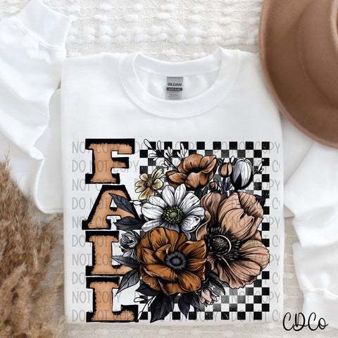 Checkered Floral Fall DTF