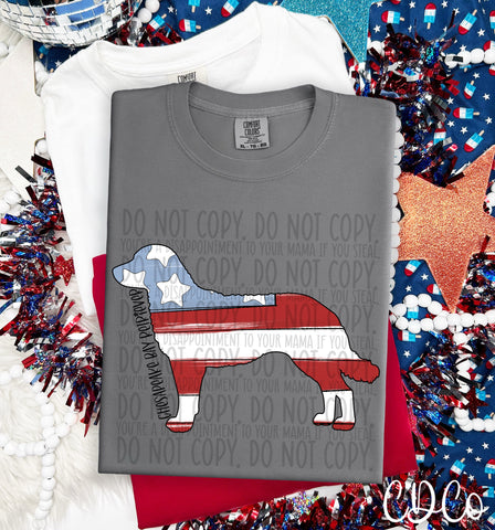 Patriotic Dog Black Text 3 of 7 DTF