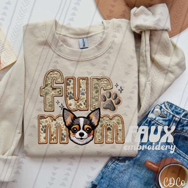 Fur Mom Dog Faux Embroidery DTF (3 of 6)
