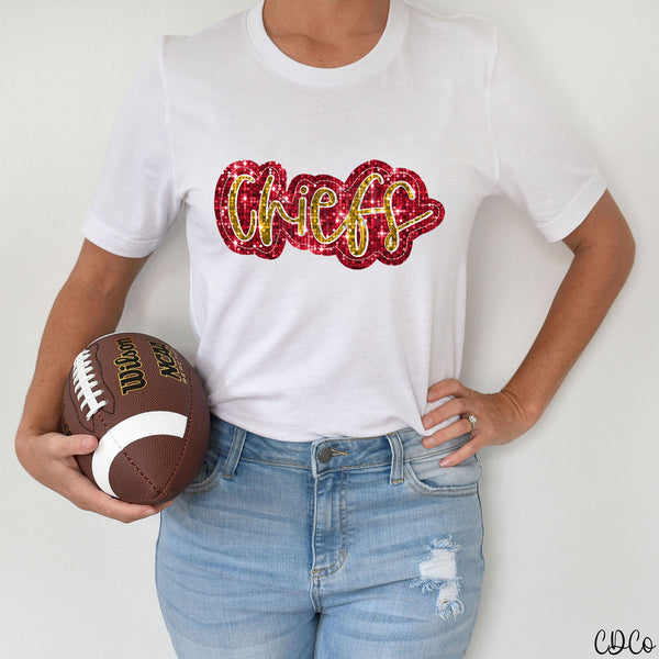 Chiefs Script Faux Sequin DTF