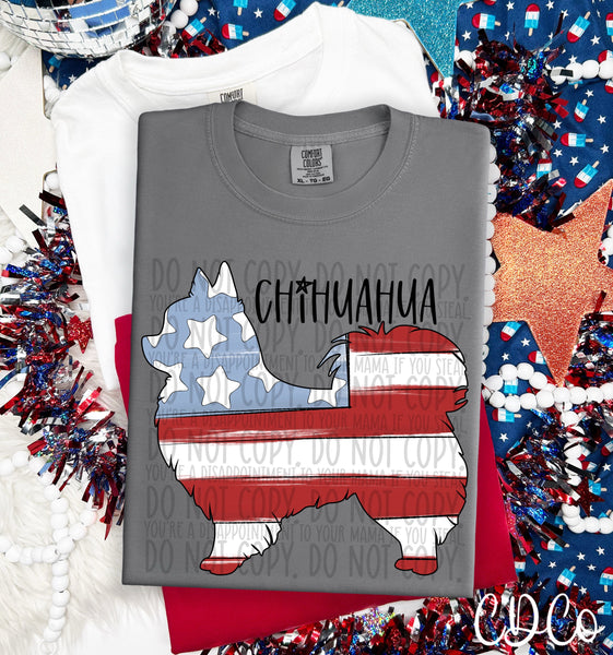 Patriotic Dog Black Text 3 of 7 DTF